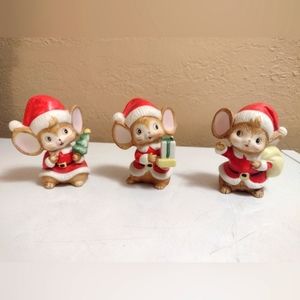 Vintage Homco Christmas Mice (Set of 3)
